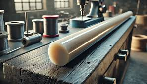 Imagem de um Tarugo de Borracha em. cima de uma bancada de um atelie.