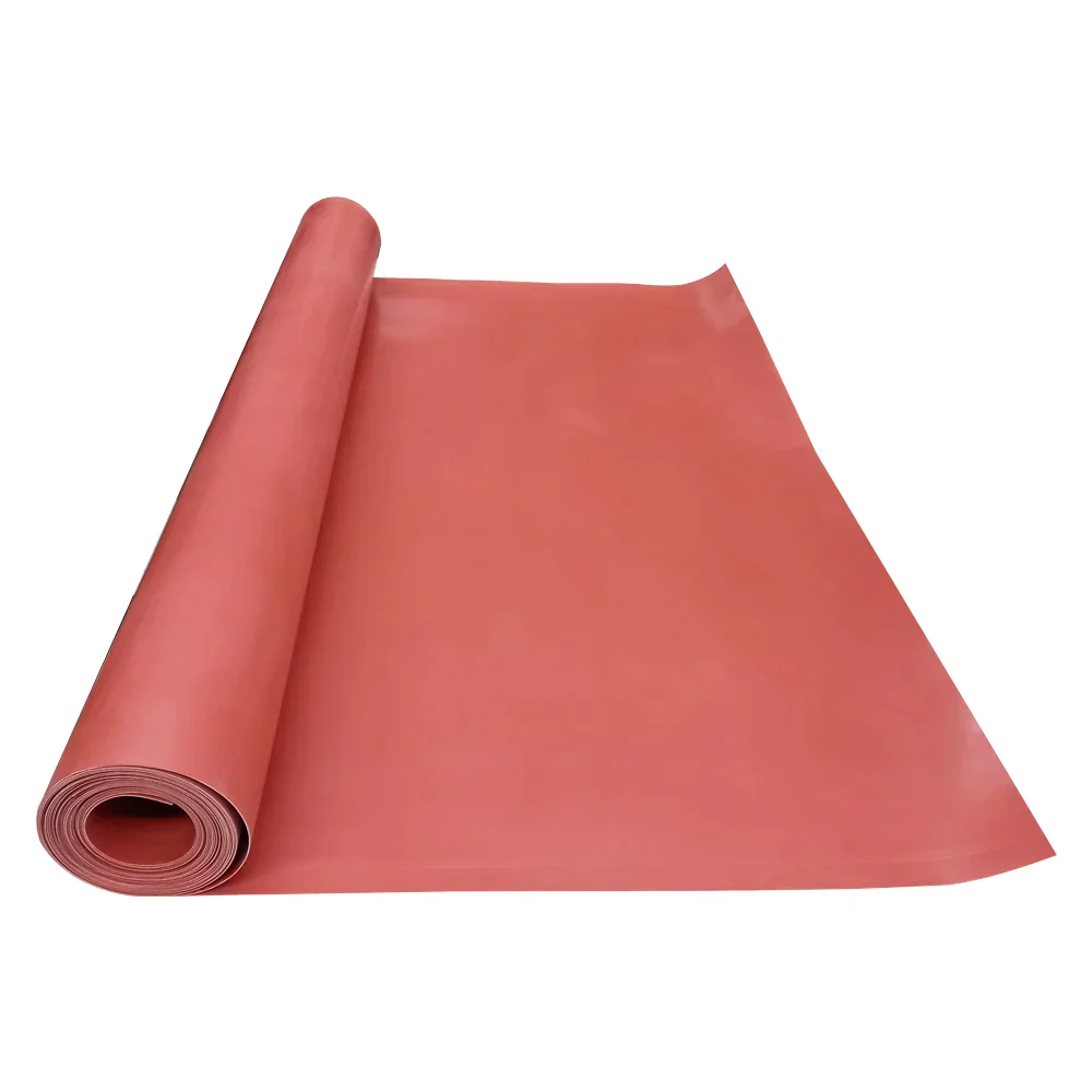 lençol de borracha diafragma vermelho sendo desenrolado
