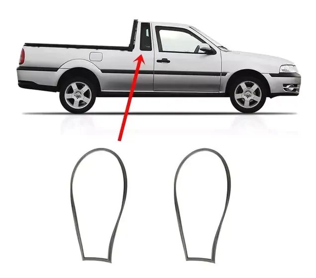 carro branco Guarnição de Borracha para Vidros preto