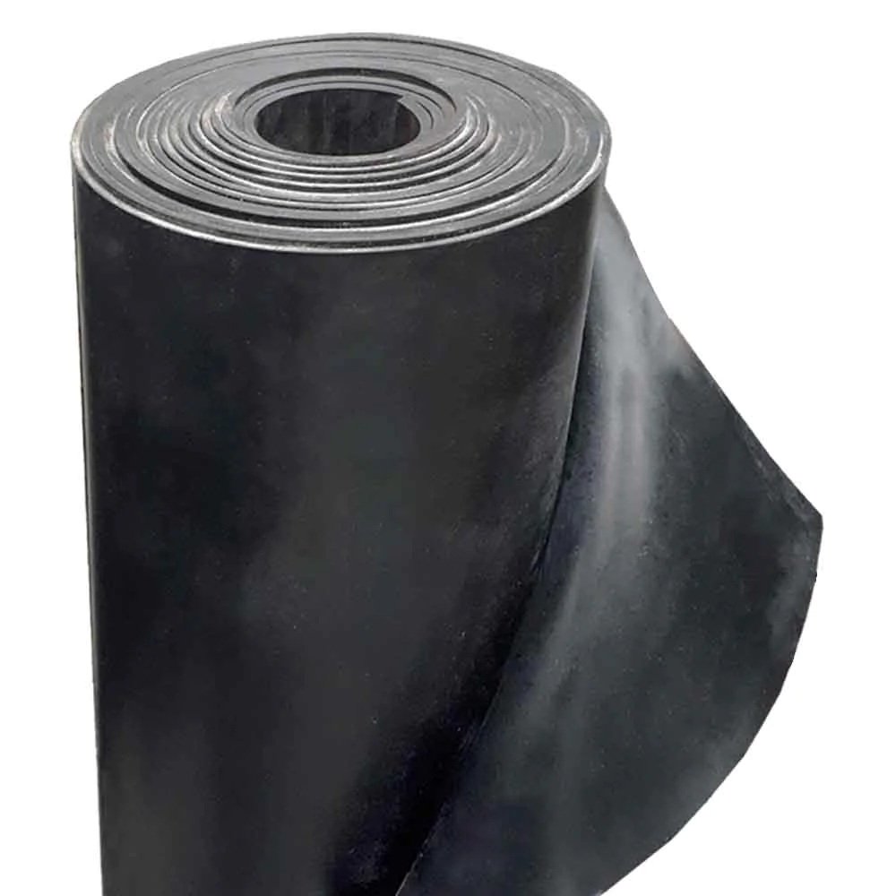 Uma imagem de um rolo de lona ou PVC preto, parcialmente desenrolado, com o final da lona pendurado para fora.